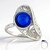 Anello in argento con Ambra Blu Colombiana (dagen)