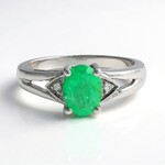 Bague en argent et Emeraude de Bahia