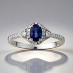 Anello in oro con Zaffiro Ceylon Blu (CIRARI)
