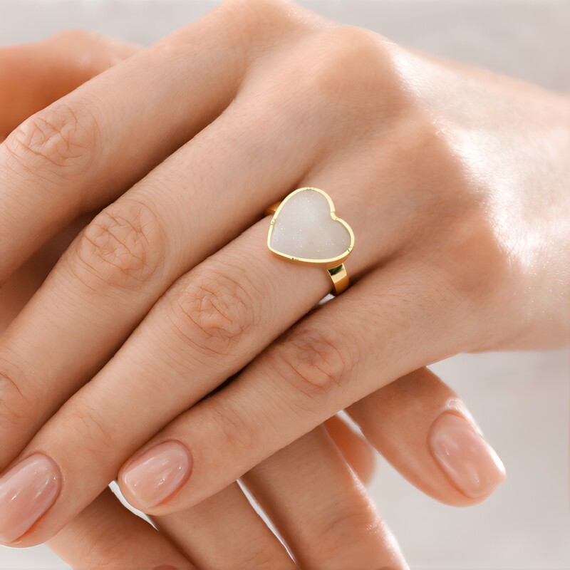 Bague en argent et Agate Druzy (Bali Barong)