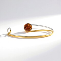 Bracciale in argento con Ambra Baltica Cognac (dagen)
