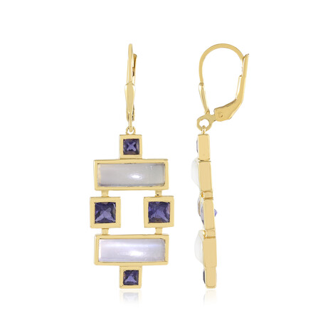 Orecchini in argento con Pietra di Luna Bianca (KM by Juwelo)