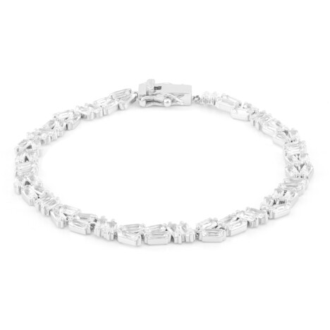 Weißer Topas-Silberarmband
