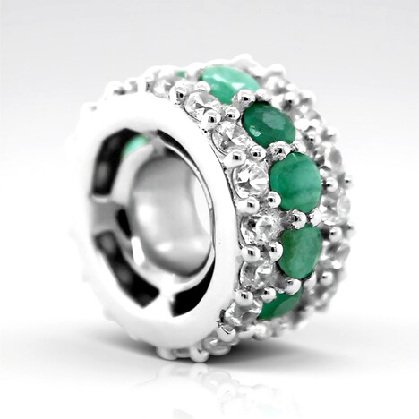 Ciondolo in argento con Smeraldo Zambia (MONOSONO COLLECTION)