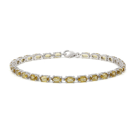 Zilveren armband met champagne kwartskristallen