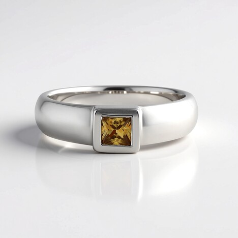 Anello in argento con Zircone Giallo