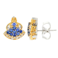 Boucles d'oreilles en argent et Saphir bleu (Gems en Vogue)