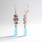 Boucles d'oreilles en argent et Calcédoine bleue (KM by Juwelo)