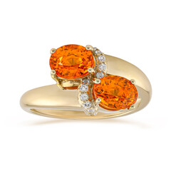 Anello in oro con Zaffiro Arancione Ban Ka Cha