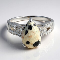 Anello in argento con Diaspro Dalmata