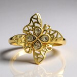 Anello in oro con Diamante Champagne I2 (Ornaments by de Melo)