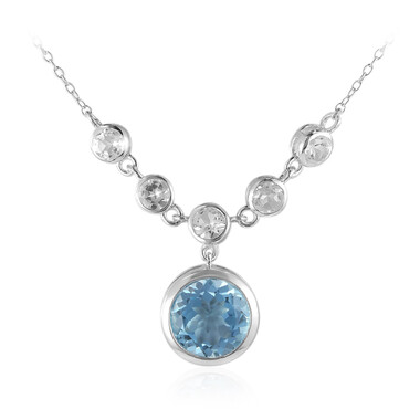 Collar en plata con Topacio azul cielo