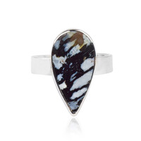 Anello in argento con Legno di Palma Pietrificato
