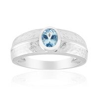 Bague en argent et Aigue-marine du Mozambique (Pallanova)