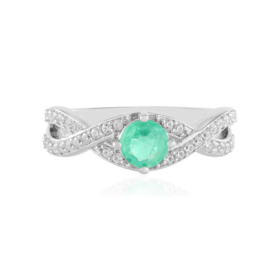 Anello in argento con Smeraldo Russo (Adela Silber)