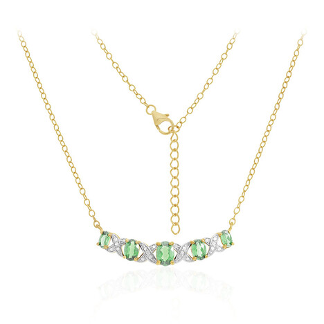 Zilveren halsketting met een tsavoriet