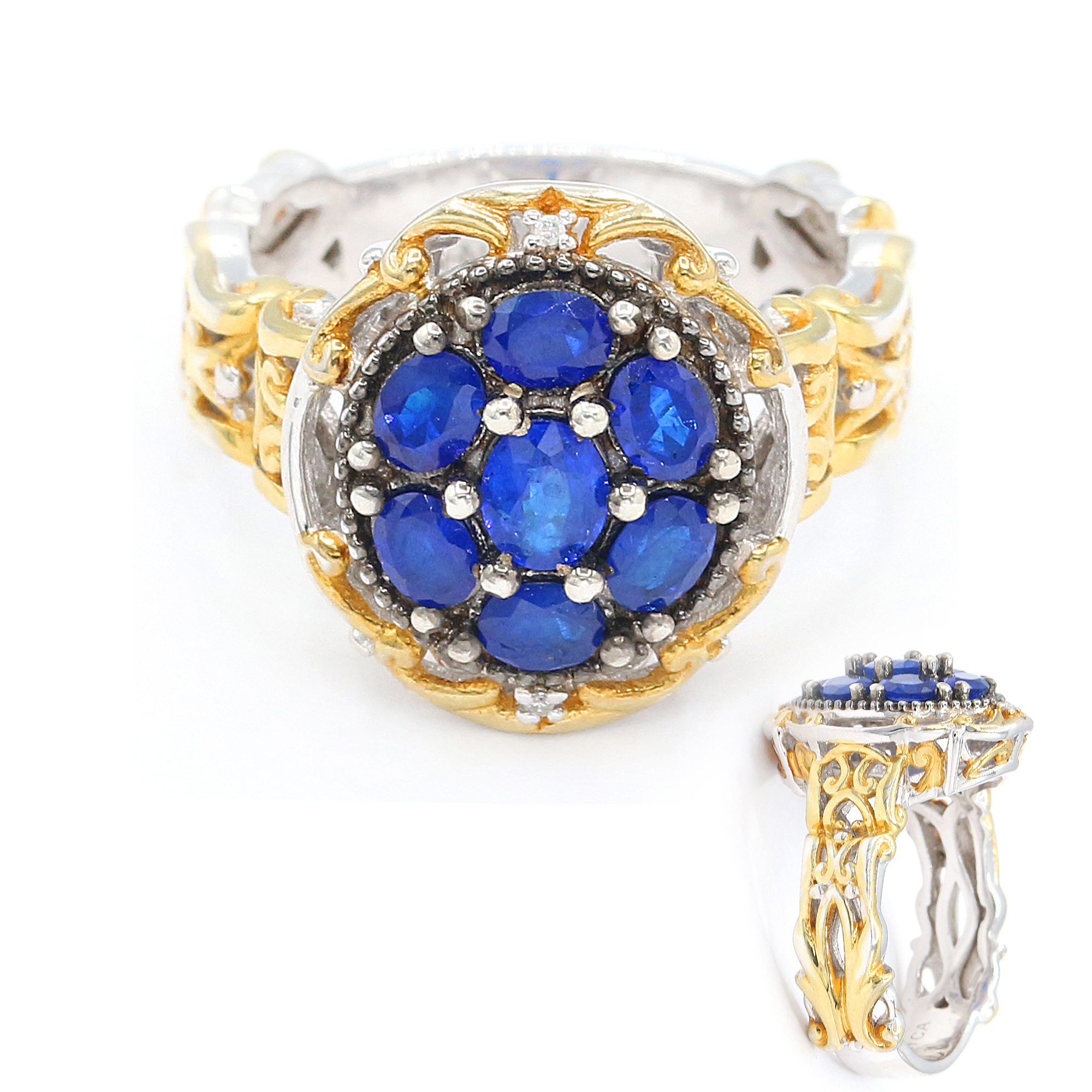 Anello Donna Rettangolare In Argento Con Spinello Blu E Topazio – Gioiello Lusso Regalo - Foto 5