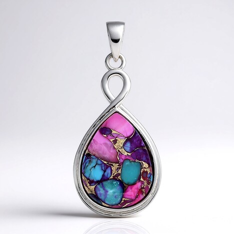 Ciondolo in argento con Mosaico turchese
