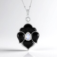 Collana in argento con Agata Nera (Dallas Prince Designs)