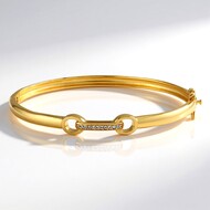 White Topaz Silver Bangle