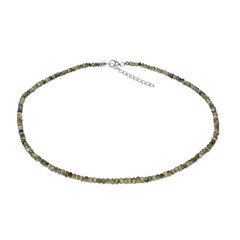 Zilveren halsketting met chrysoberilstenen