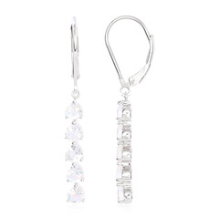 Rainbow Moonstone Silver Earrings