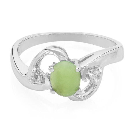 Bague en argent et Chrysoprase impériale