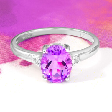 Lavendel-Amethyst-Silberring