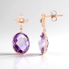 Orecchini in argento con Ametista Rose de France