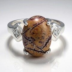 Anello in argento con Diaspro Dentritico Sonora