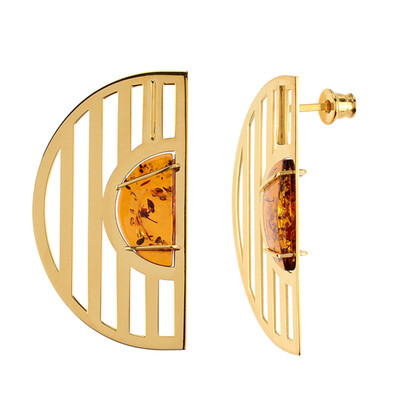Orecchini in argento con Ambra Baltica Cognac (dagen)
