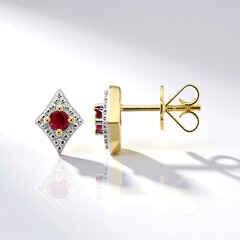 Orecchini in oro con Berillo Rosso