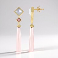 Pendientes en plata con Calcedonia rosa (KM by Juwelo)