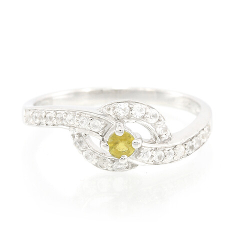 Anillo en plata con Turmalina cuprífera