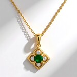 Collier en or et Emeraude de Zambie AAA (CIRARI)