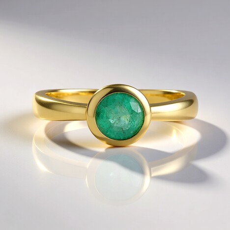 Bague en or et Emeraude de Colombie (de Melo)