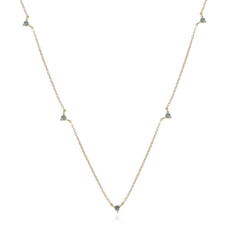 Gouden halsketting met hemel-blauwe I2 diamanten (de Melo)