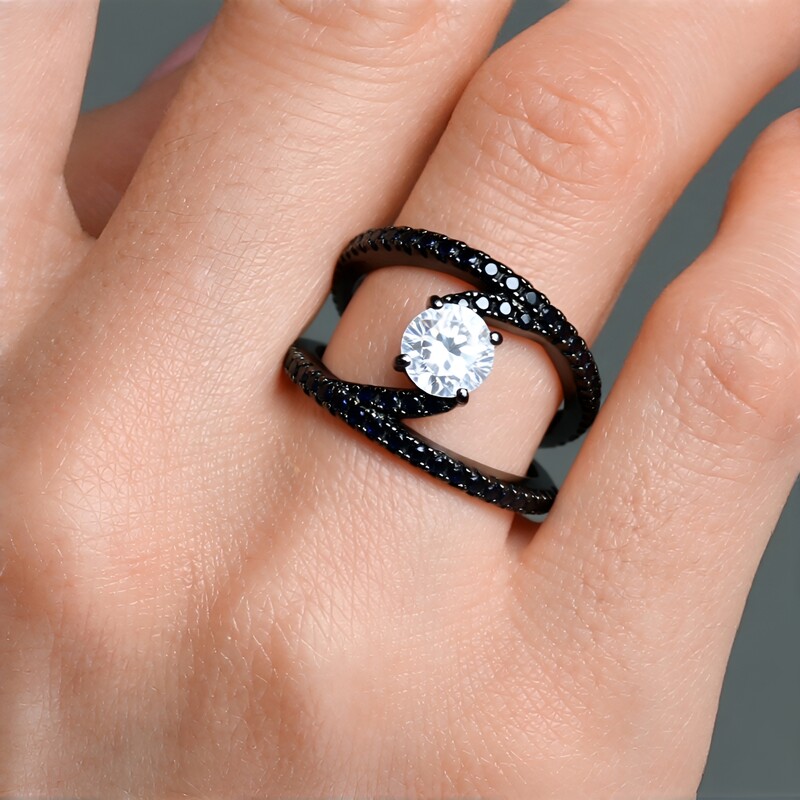 Weißer Topas-Silberring