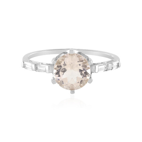 Anello in platino con Morganite del Madagascar AAA