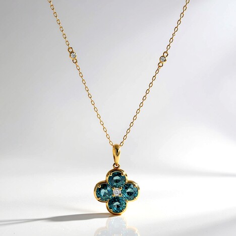 Collana in oro con Zaffiro Petrolio (CIRARI)