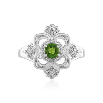 Anello in argento con Diopside Russo