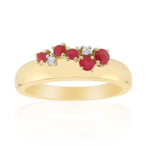 14K Red Beryl Gold Ring