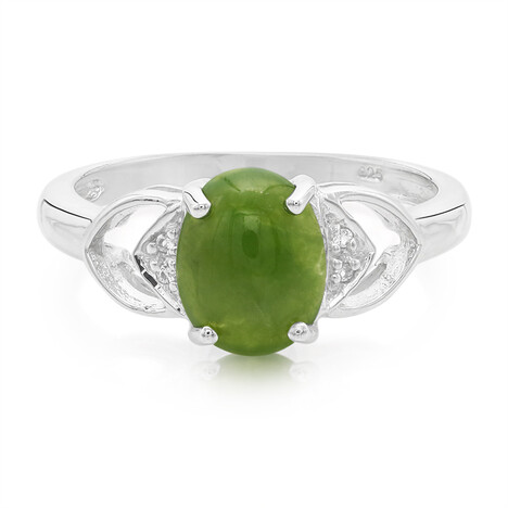 Anillo en plata con Crisoprasa imperial