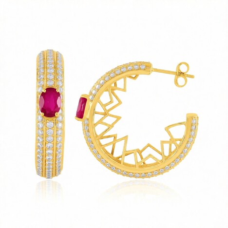 Madagaskar-Rubin-Silberohrringe (de Melo Essence)