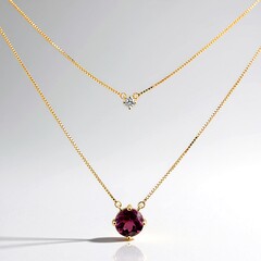 Collana in oro con Granato Magenta (de Melo Gold)