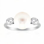 Anillo en oro con Perla blanca Freshwater (TPC)
