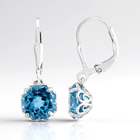 Orecchini in argento con Topazio Blu Svizzero