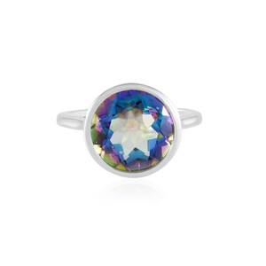 Anillo en plata con Cuarzo Místico azul (MONOSONO COLLECTION)