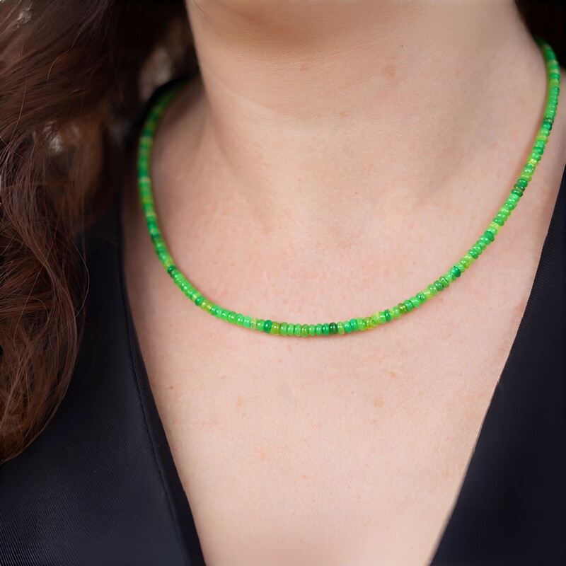 Collana in argento con Opale Verde