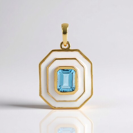 Ciondolo in argento con Topazio Blu Svizzero (M de Luca)